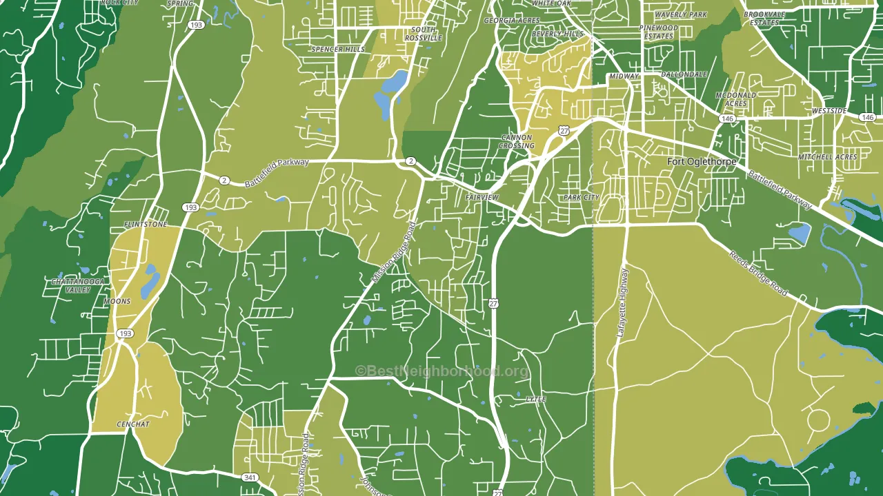 Fairview, GA block-group voter-turnout map
