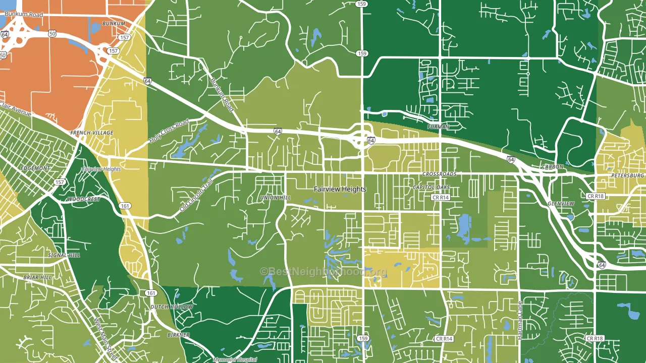 Fairview Heights, IL block-group voter-turnout map