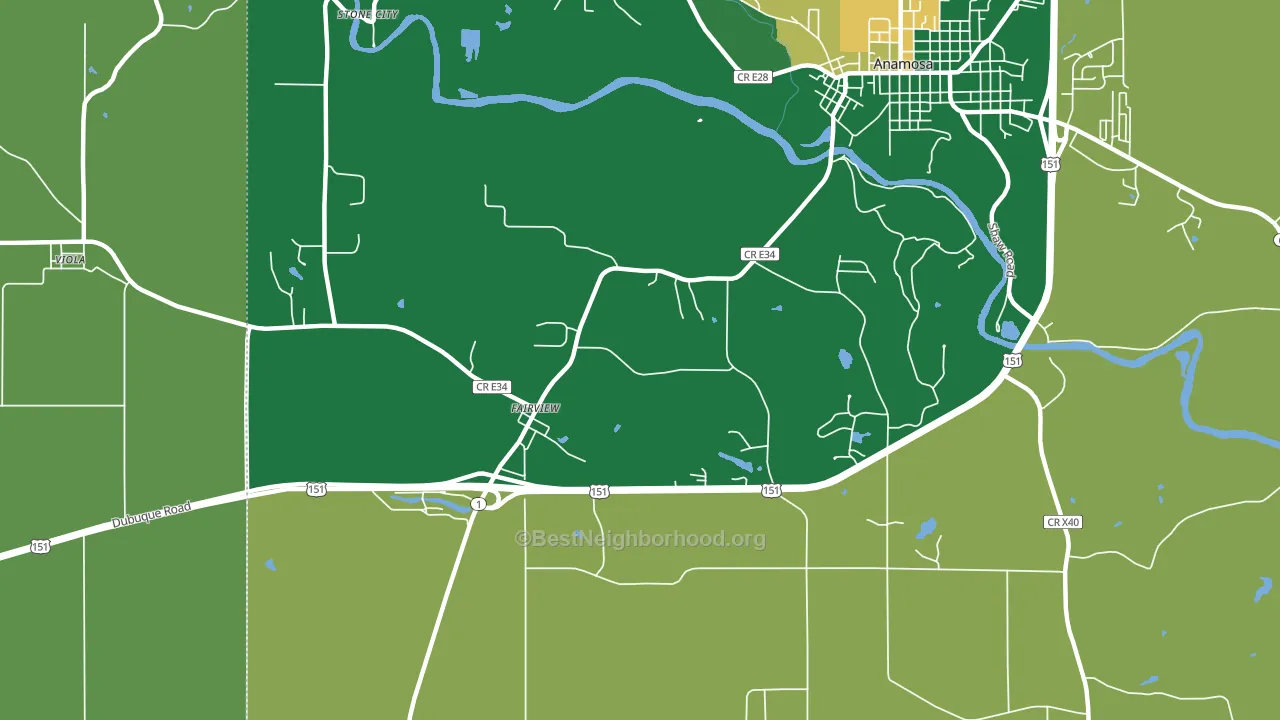 Fairview, IA block-group voter-turnout map