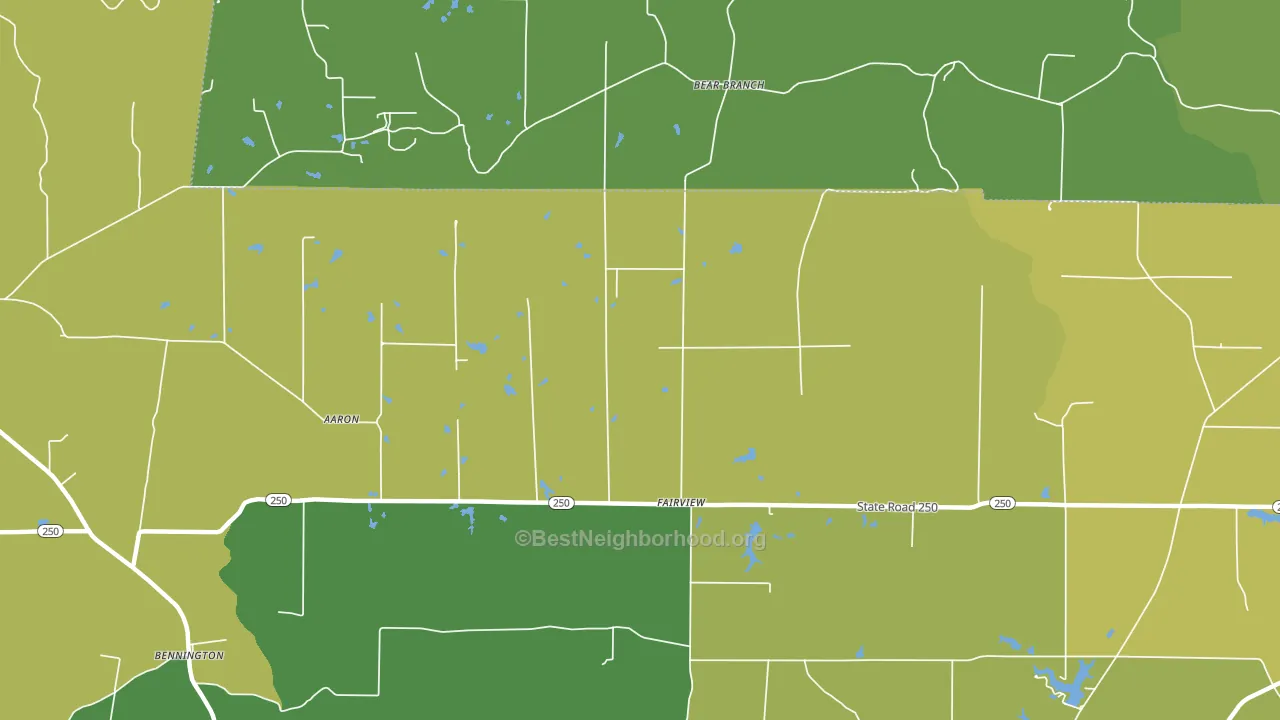 Fairview, IN block-group voter-turnout map