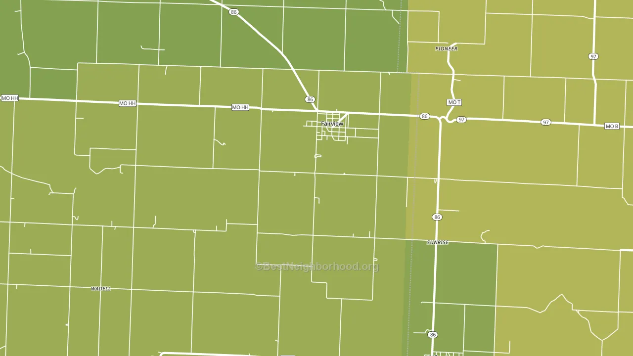 Fairview, MO block-group voter-turnout map