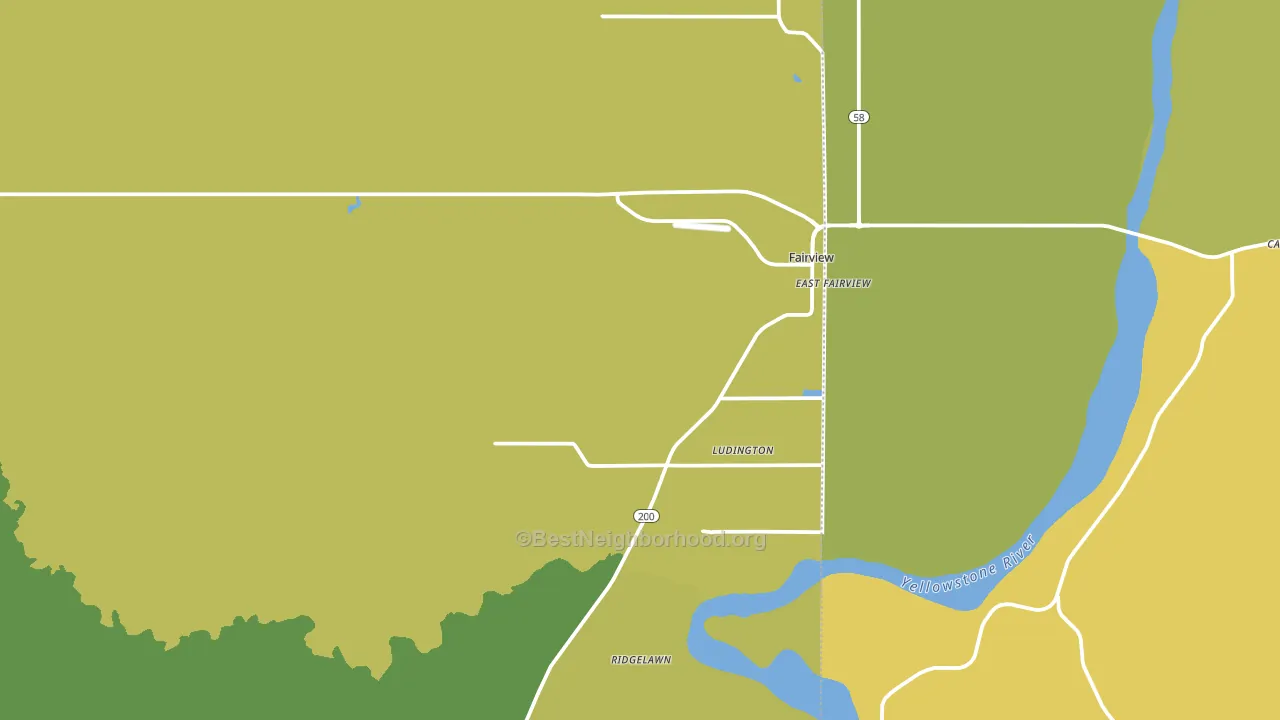 Fairview, MT block-group voter-turnout map