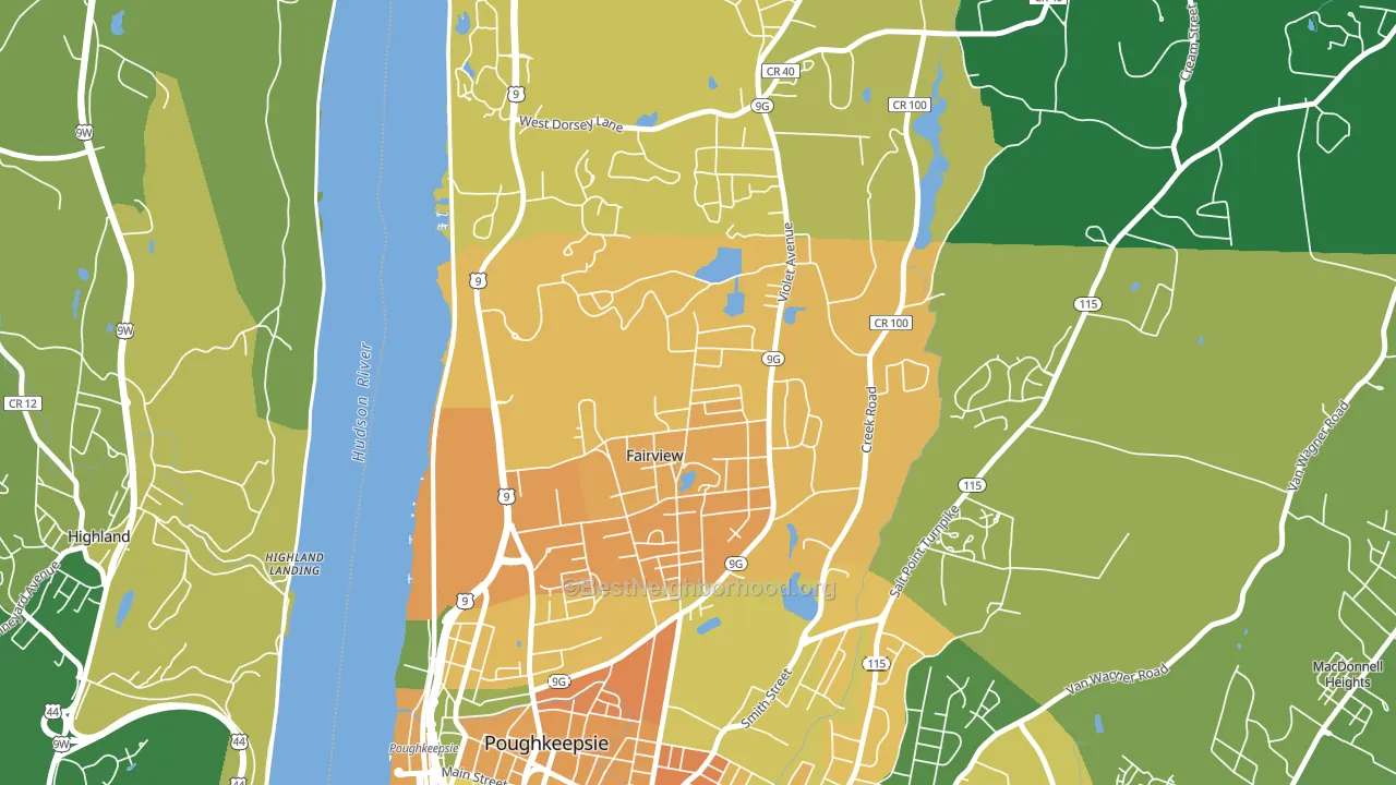 Fairview, NY block-group voter-turnout map