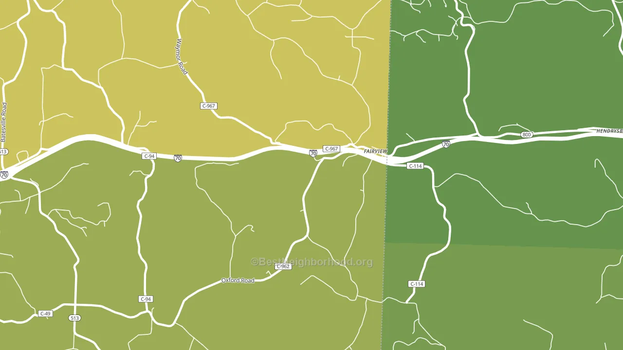 Fairview, OH block-group voter-turnout map