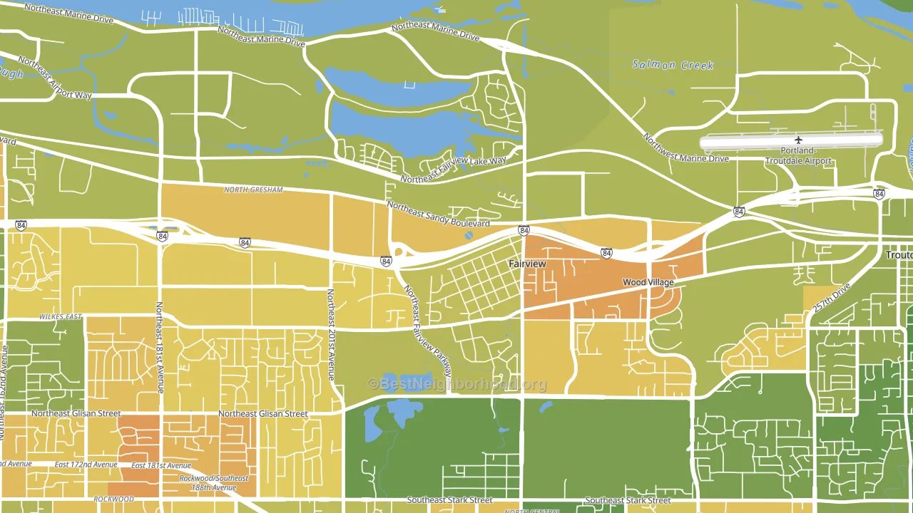 Fairview, OR block-group voter-turnout map