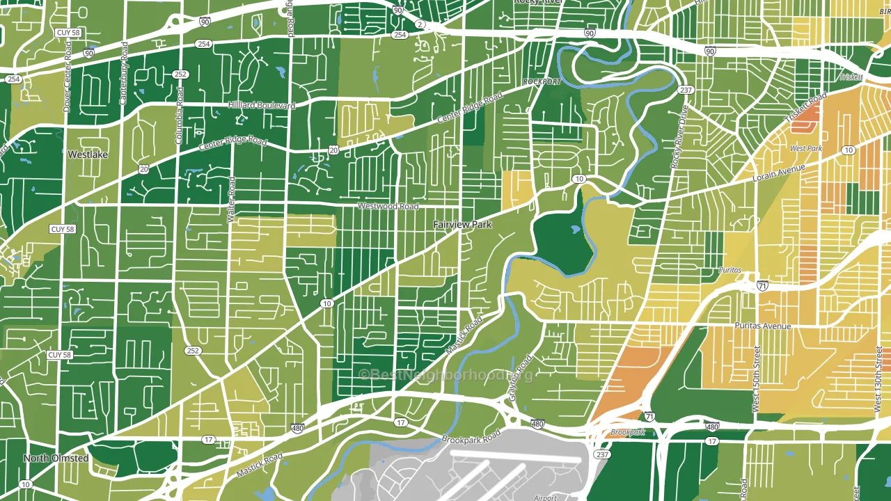 Fairview Park, OH block-group voter-turnout map