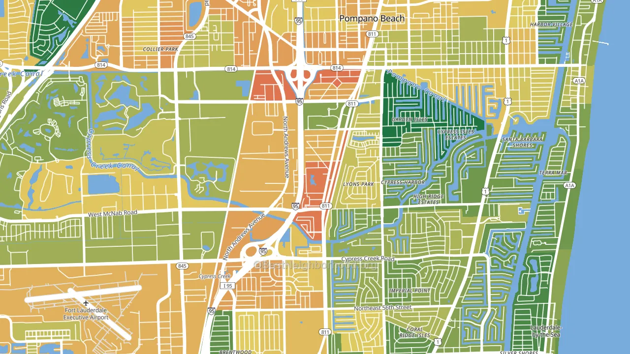 Fairview, Pompano Beach, FL block-group voter-turnout map