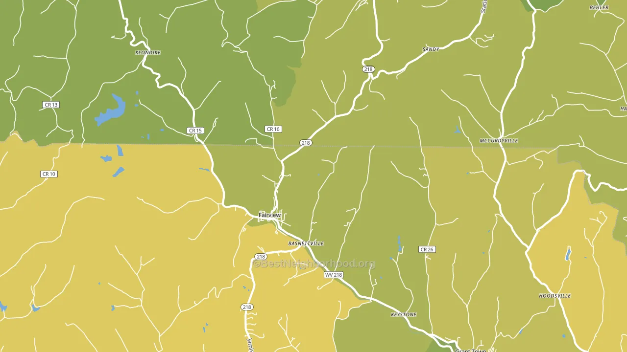 Fairview, WV block-group voter-turnout map