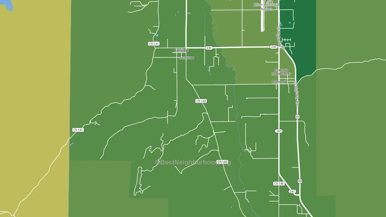 Fairview, WY block-group voter-turnout map