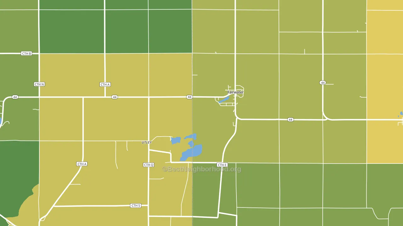 Fairwater, WI block-group voter-turnout map