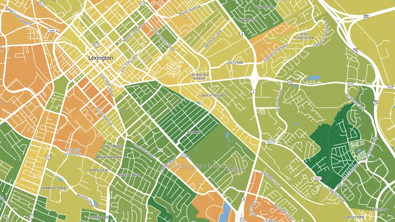 Fairway-Liberty Heights, Lexington, KY block-group voter-turnout map