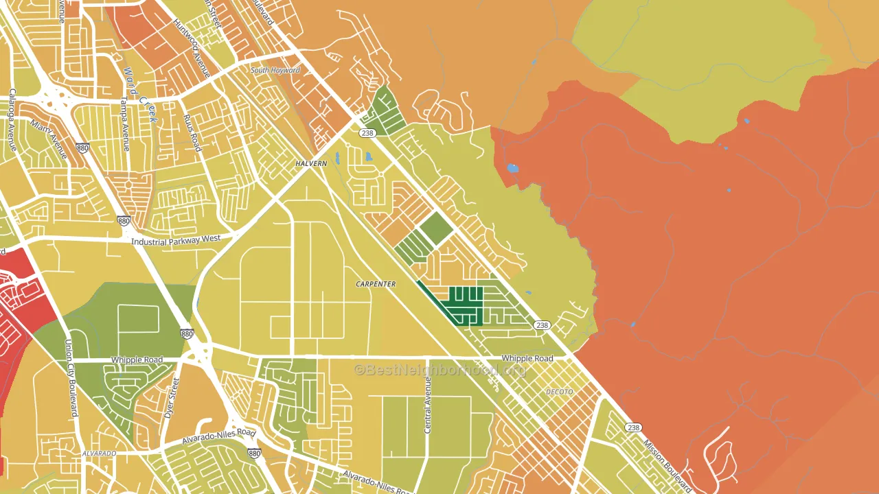 Fairway Park, Hayward, CA block-group voter-turnout map