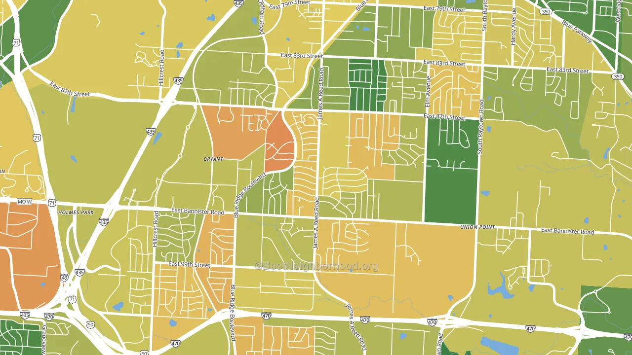 Fairwood and Robandee, Kansas City, MO block-group voter-turnout map
