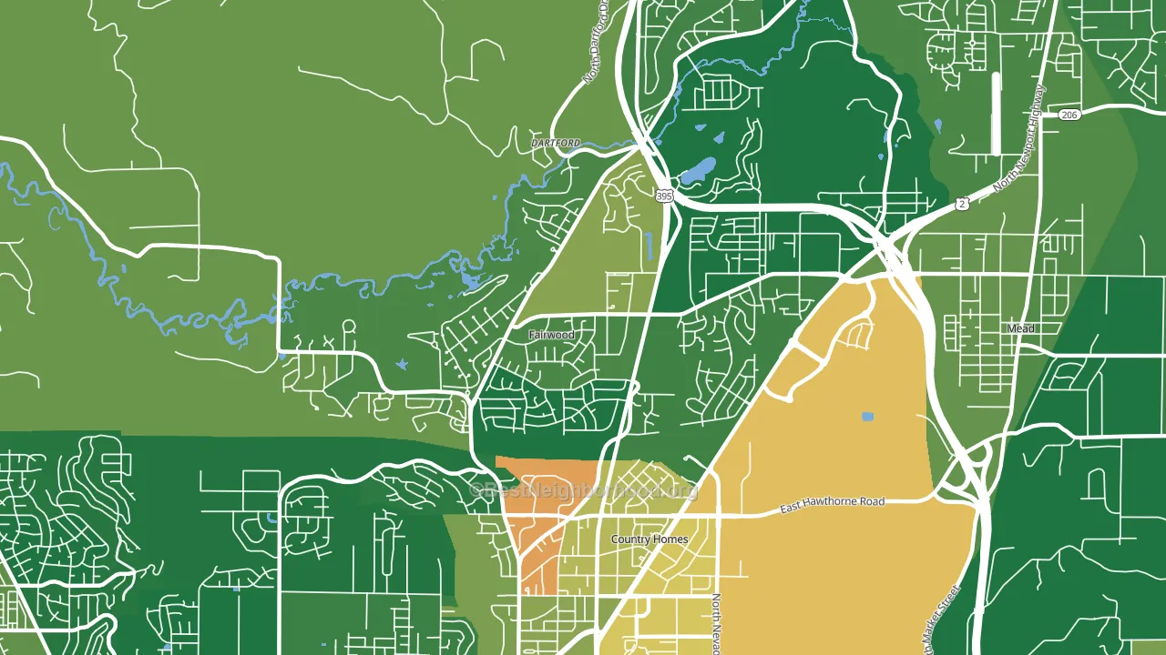 fairwood, Spokane, WA block-group voter-turnout map