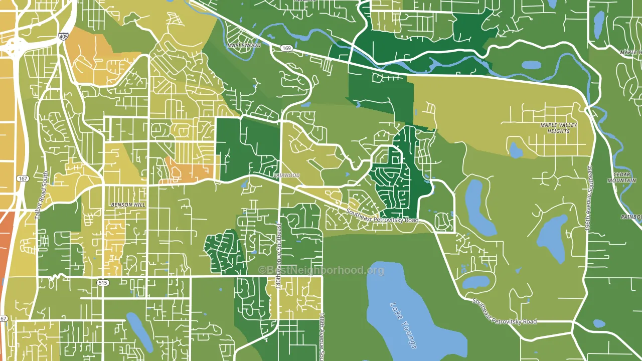 Fairwood, WA block-group voter-turnout map