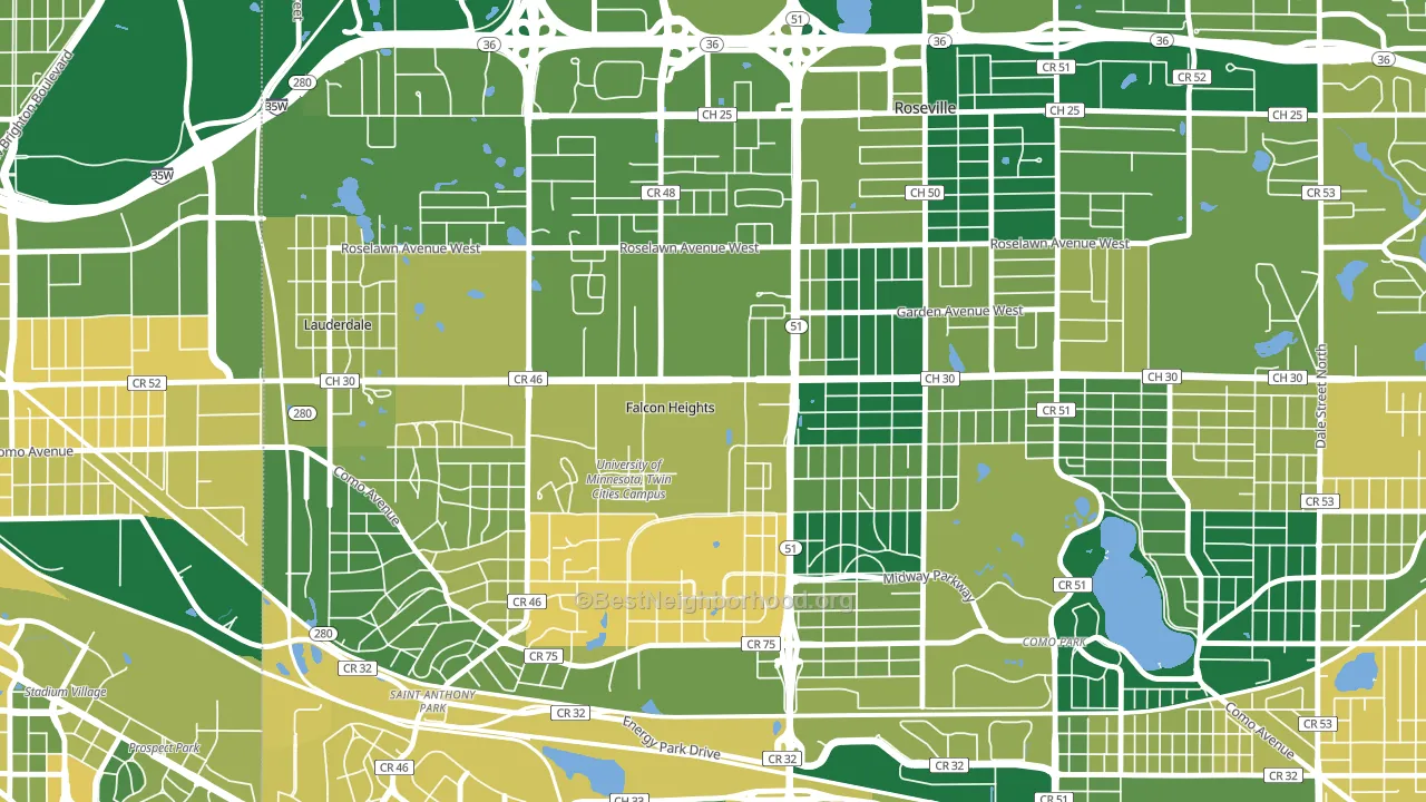 Falcon Heights, MN block-group voter-turnout map