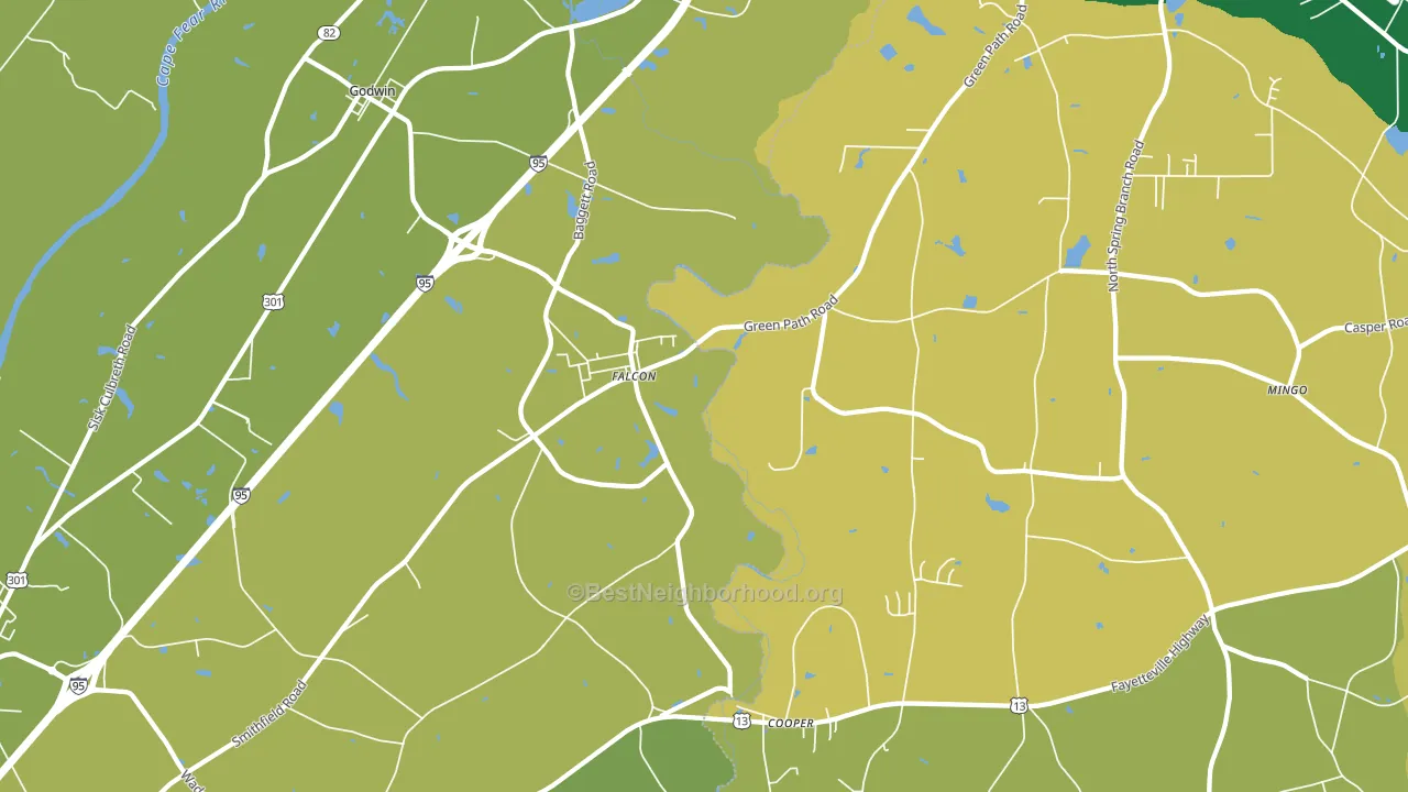Falcon, NC block-group voter-turnout map
