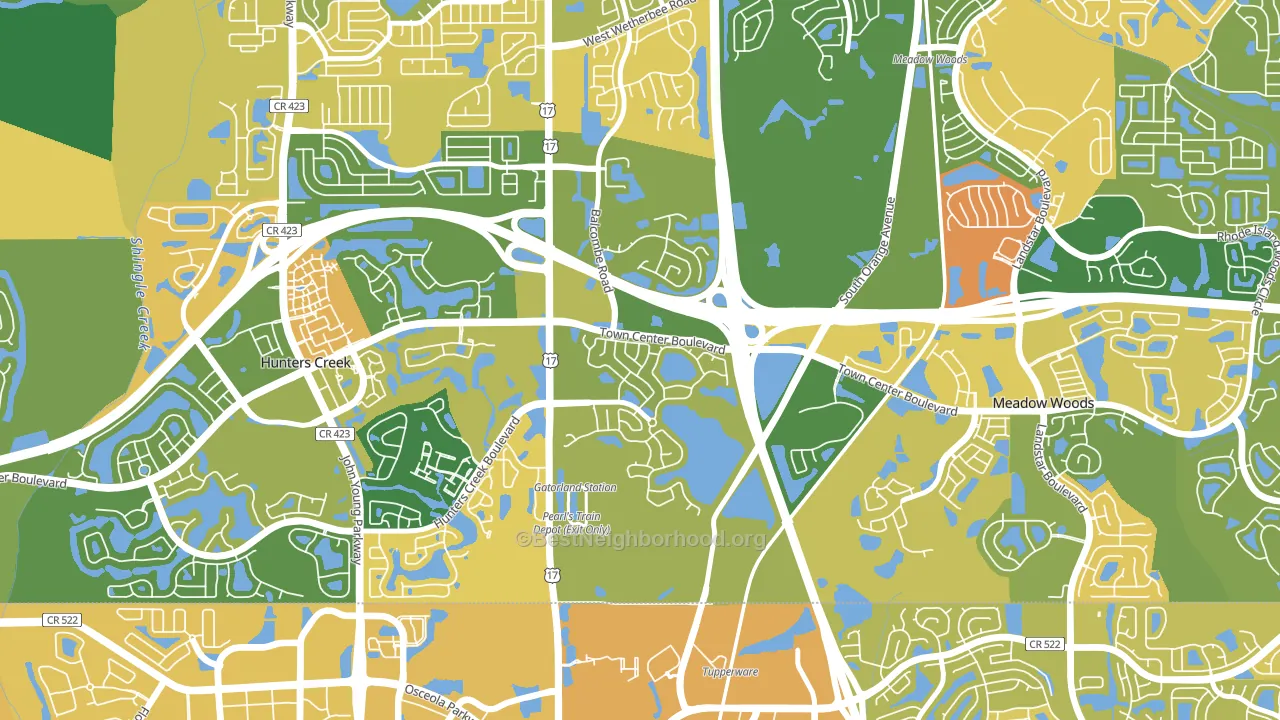 Falcon Trace, Southchase, FL block-group voter-turnout map