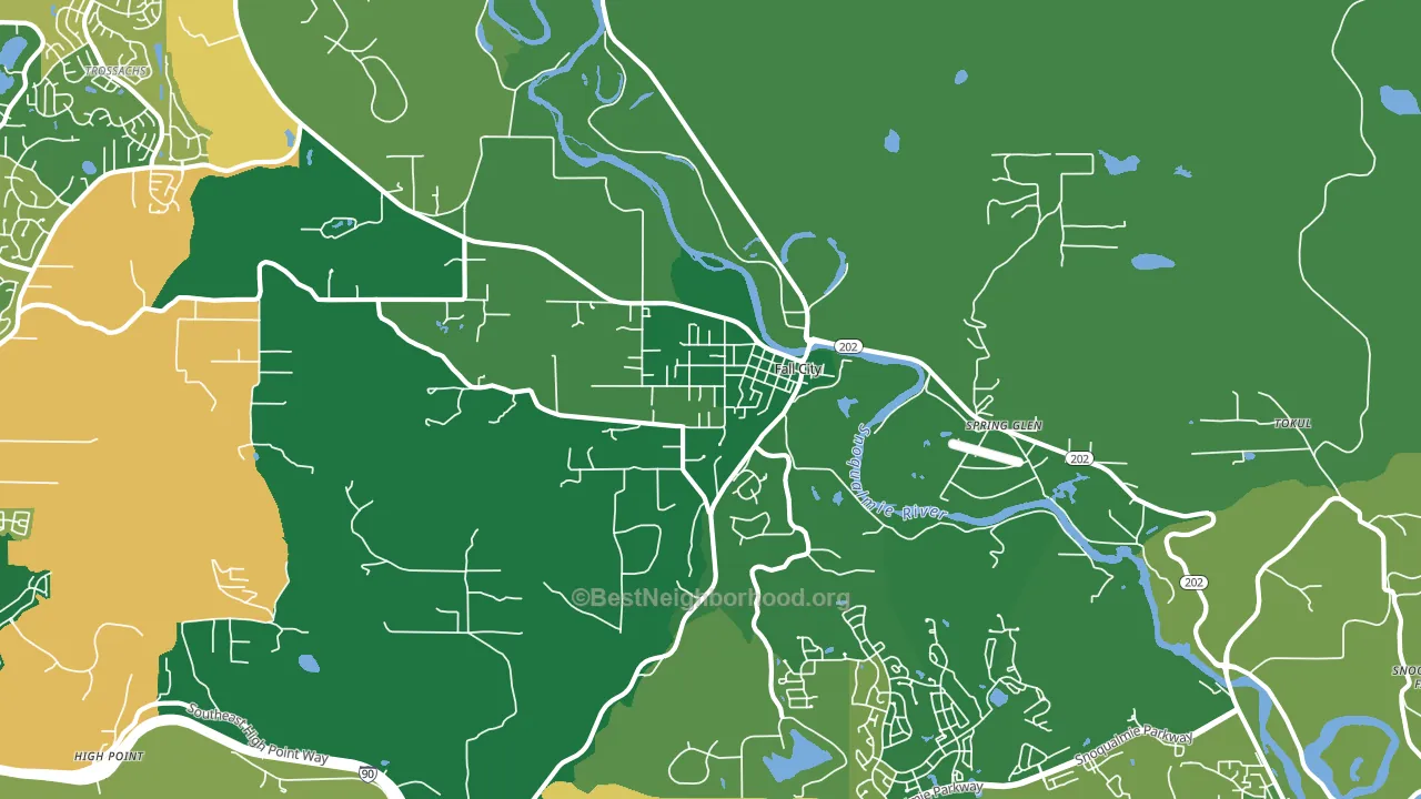 Fall City, WA block-group voter-turnout map