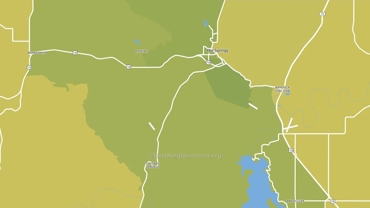 Fall River County, SD block-group voter-turnout map