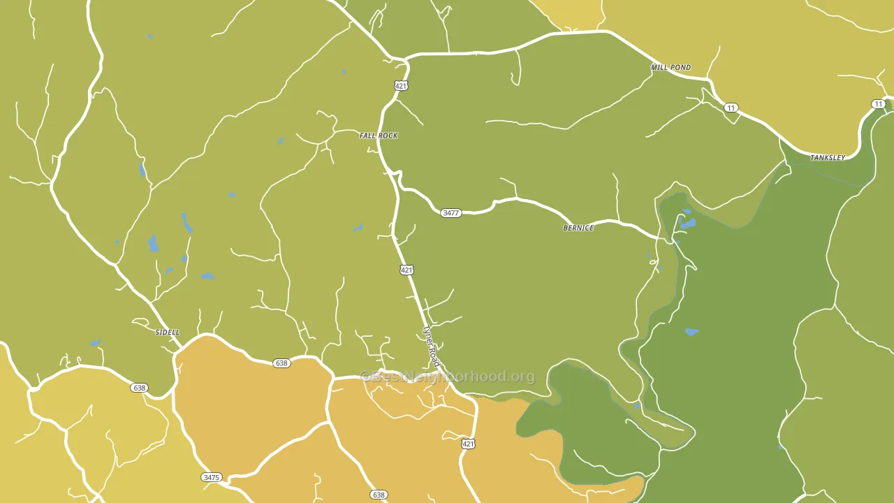Fall Rock, KY block-group voter-turnout map