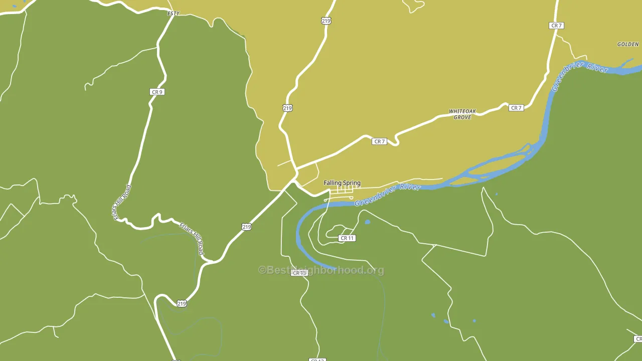 Falling Spring, WV block-group voter-turnout map