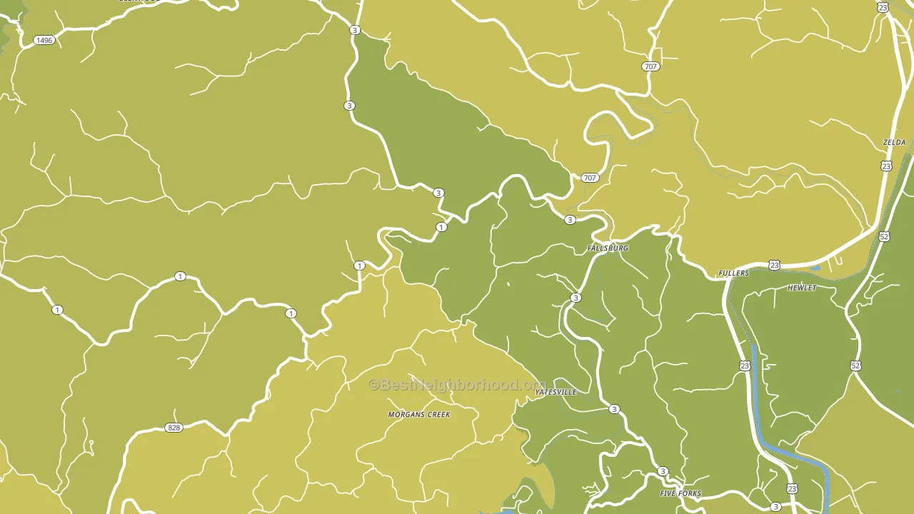 Fallsburg, KY block-group voter-turnout map