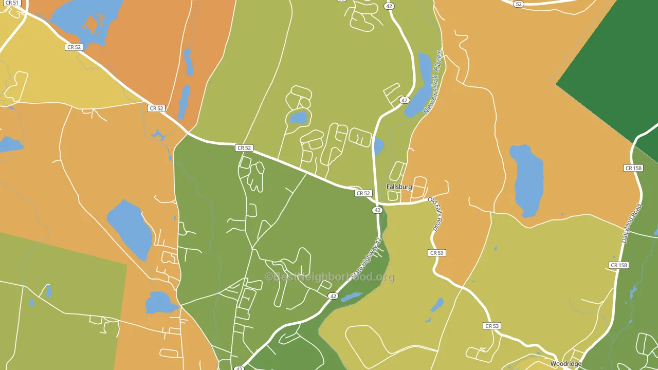 Fallsburg, NY block-group voter-turnout map