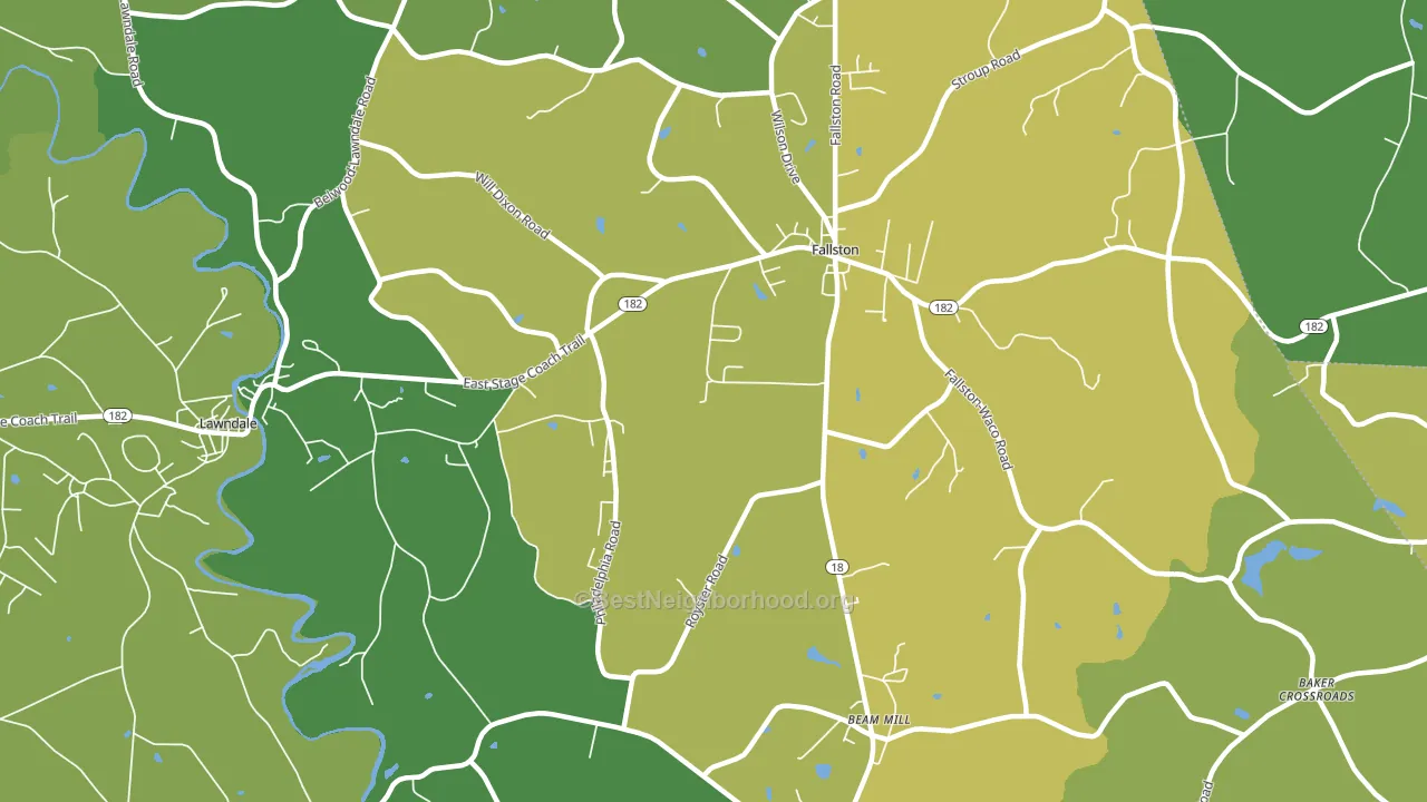 Fallston, NC block-group voter-turnout map