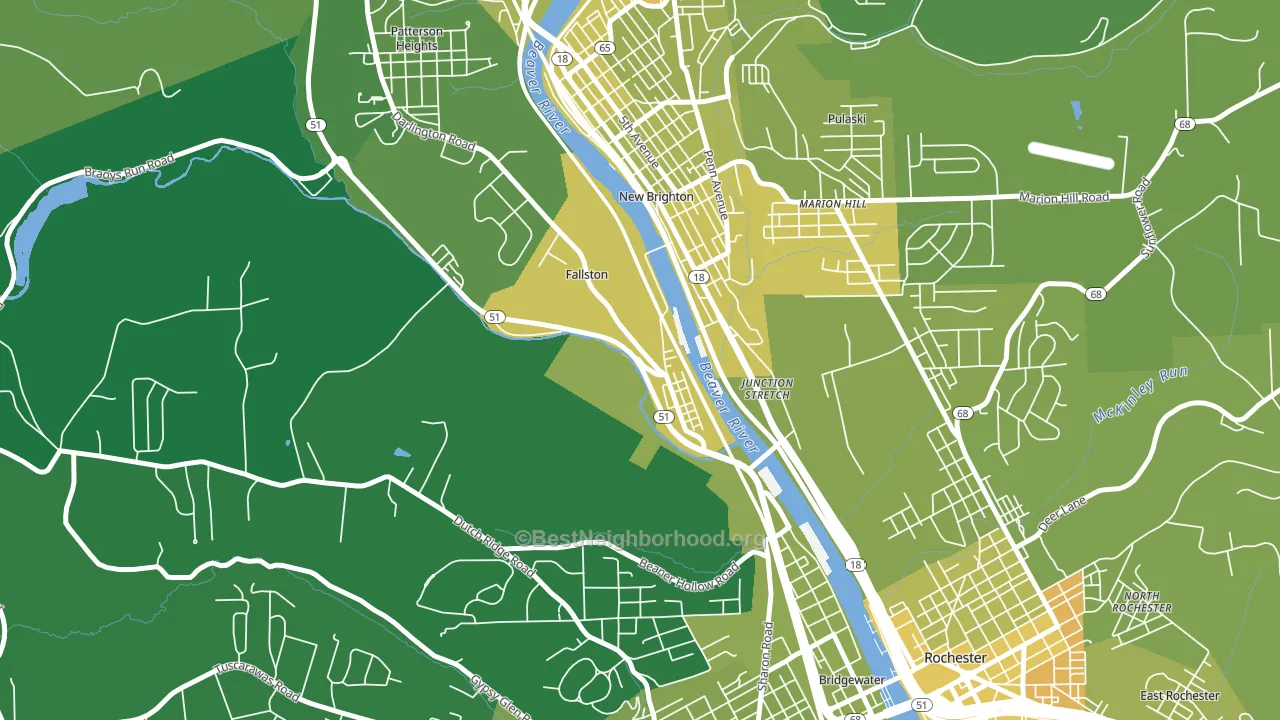 Fallston, PA block-group voter-turnout map