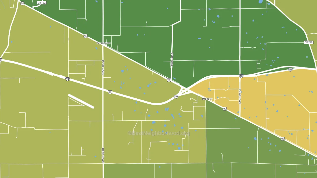 Falmouth, FL block-group voter-turnout map