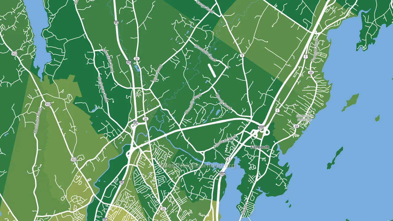 Falmouth, ME block-group voter-turnout map