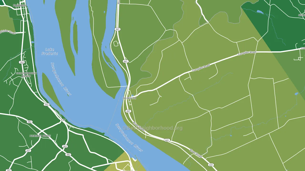 Falmouth, PA block-group voter-turnout map