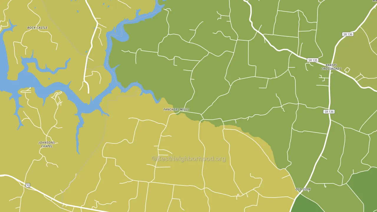 Fanchers Mills, TN block-group voter-turnout map