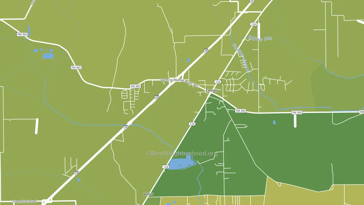 Fannett, TX block-group voter-turnout map