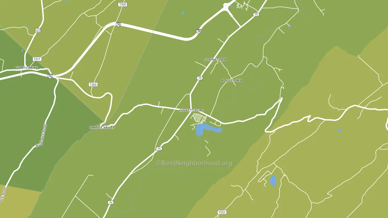 Fannettsburg, PA block-group voter-turnout map
