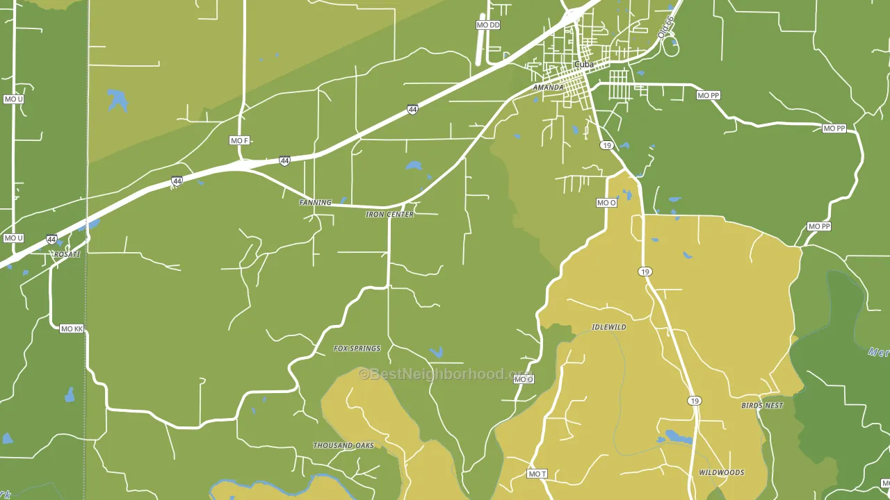 Fanning, MO block-group voter-turnout map
