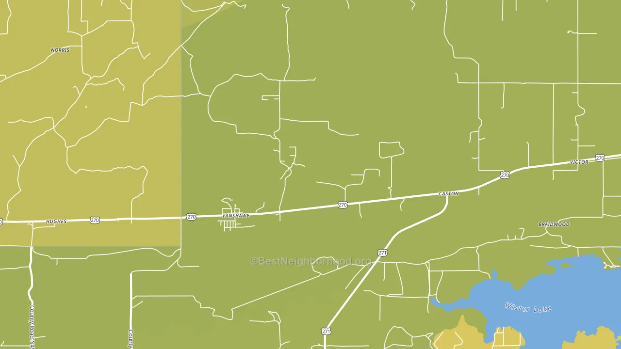 Fanshawe, OK block-group voter-turnout map