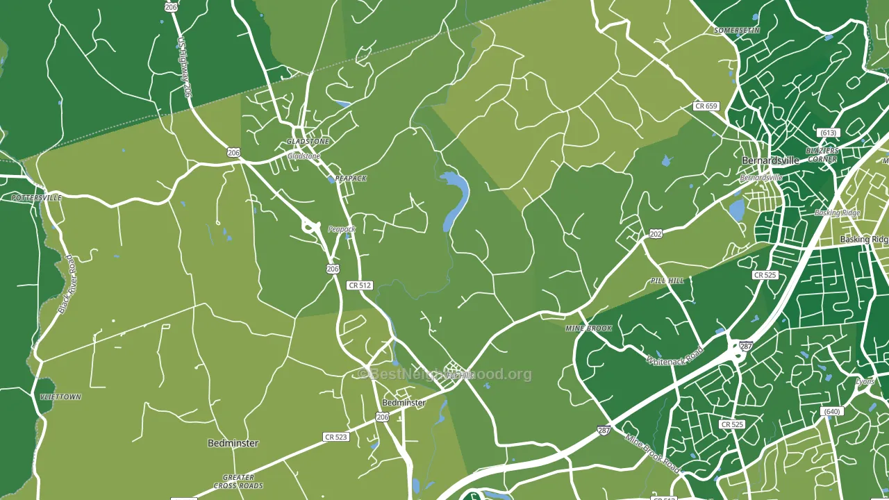 Far Hills, NJ block-group voter-turnout map