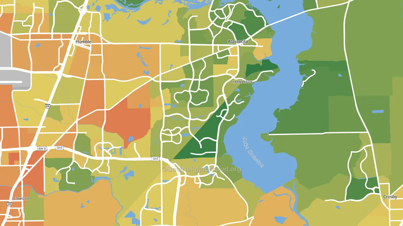 Far Northeast-Houston, Houston, TX block-group voter-turnout map