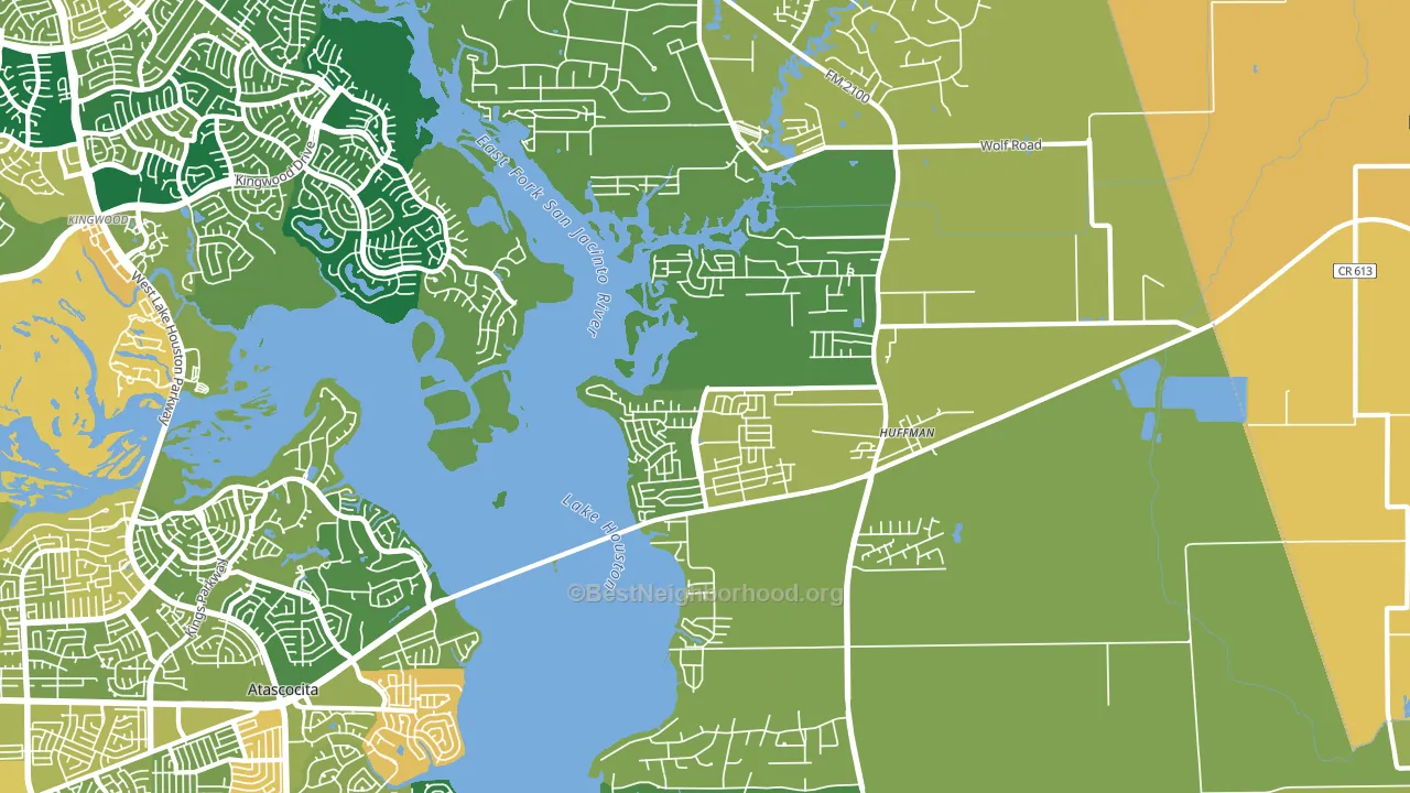 Far Northeast-Huffman, Huffman, TX block-group voter-turnout map