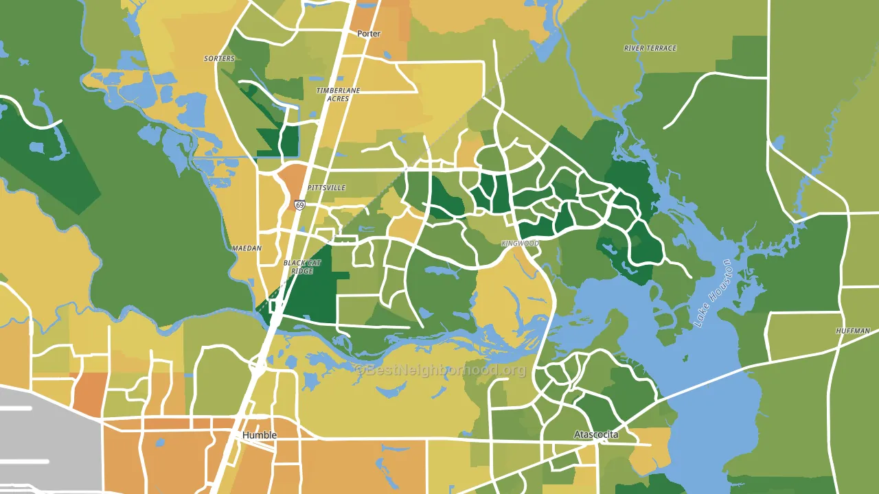 Far Northeast, Humble, TX block-group voter-turnout map