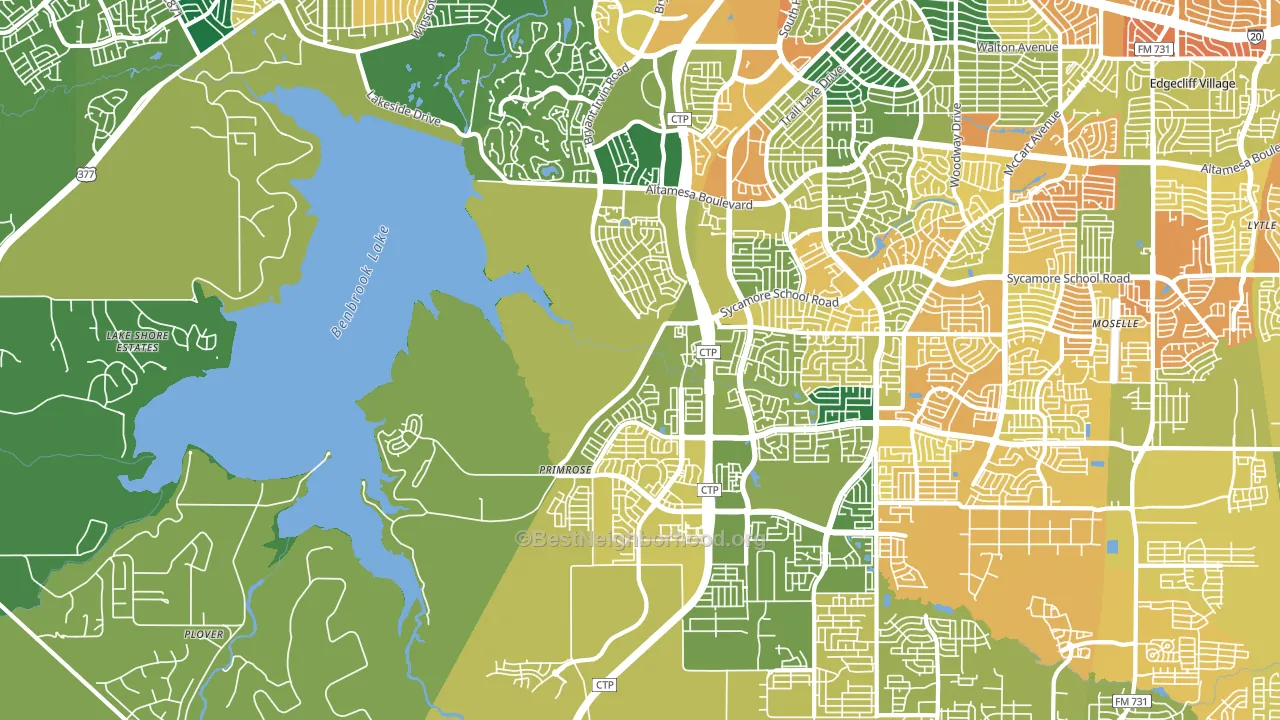 Far Southwest, Fort Worth, TX block-group voter-turnout map