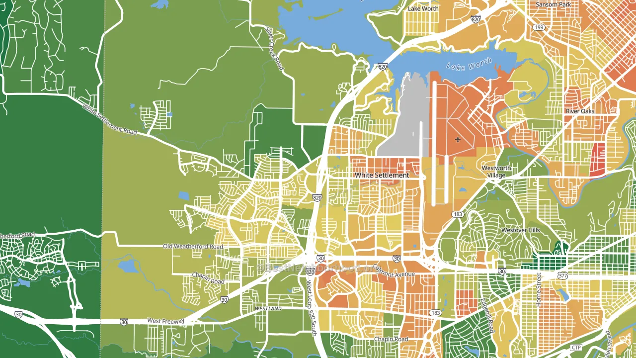 Far West, Fort Worth, TX block-group voter-turnout map