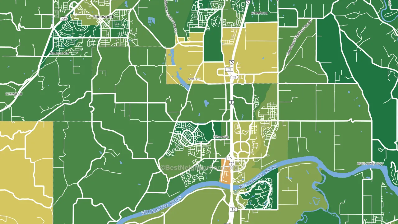 Far West, Wilsonville, OR block-group voter-turnout map