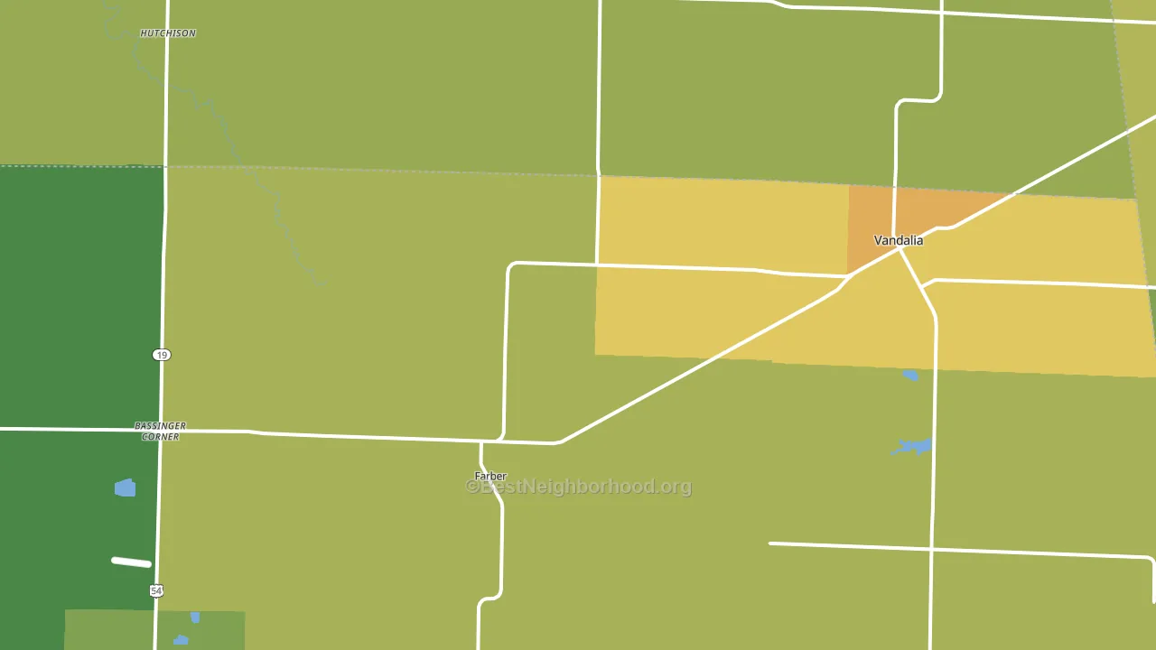 Farber, MO block-group voter-turnout map