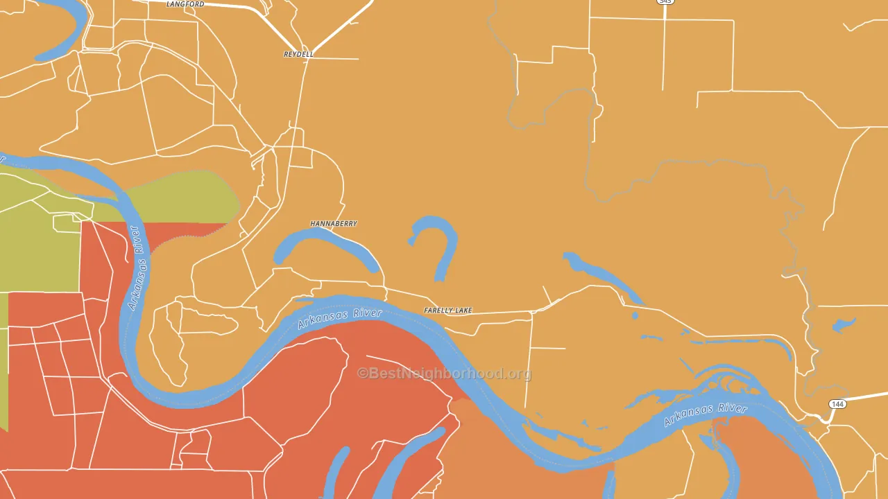 Farelly Lake, AR block-group voter-turnout map