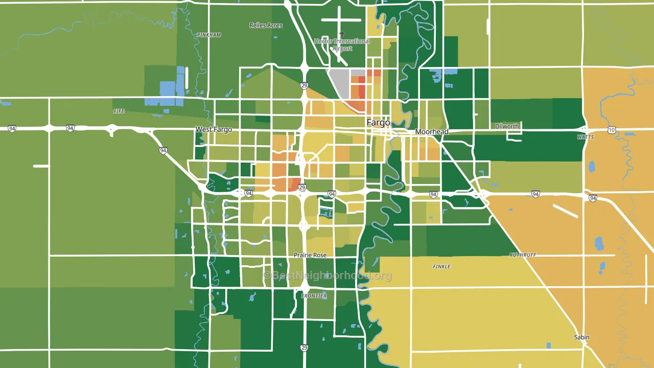 Fargo, ND block-group voter-turnout map