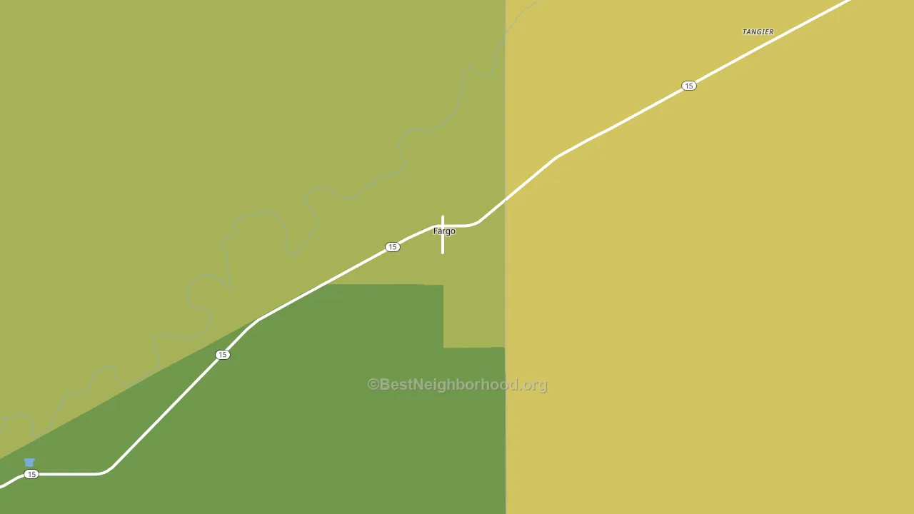 Fargo, OK block-group voter-turnout map