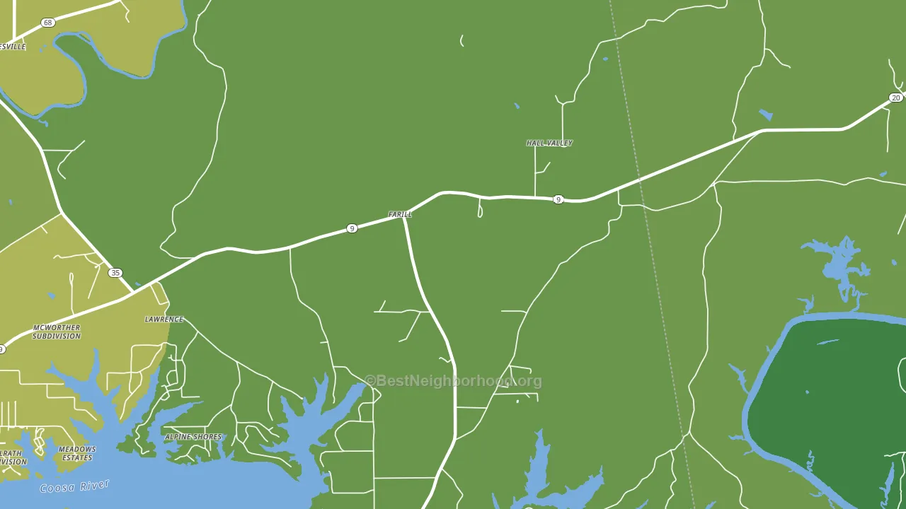 Farill, AL block-group voter-turnout map